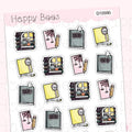 Halloween Planner Doodles - Cute Fall Autumn Planner Stickers D10590