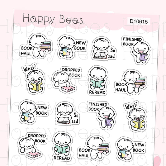 Reading Bucket List - Cute Doodles Book Planner Stickers D10615