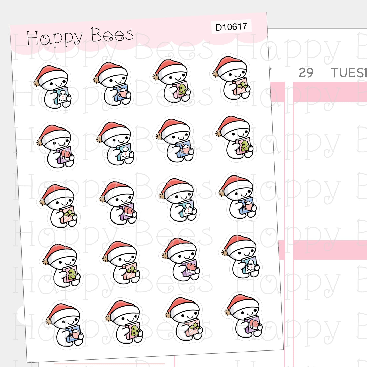 Christmas Novel Doodles - Cute Reading Planner Stickers D10617