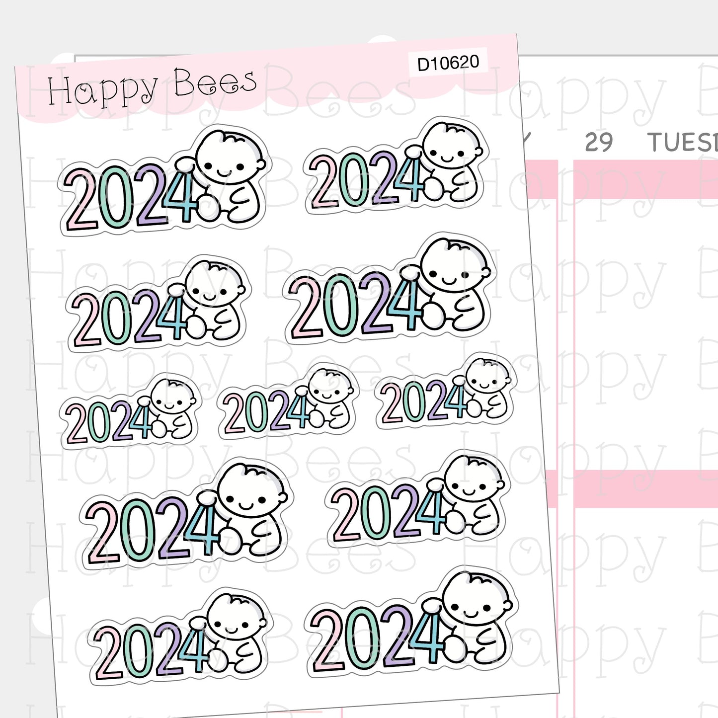 2024 Doodles Vol.1  - Functional Cute Planner Stickers D10620