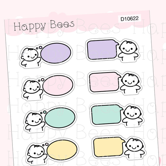 Speech Bubbles Doodles - Functional Cute Planner Stickers D10622