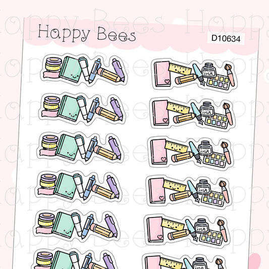 Planning Doodle Headers - Cute Stationery Hobonichi Cousin Planner Stickers D10634