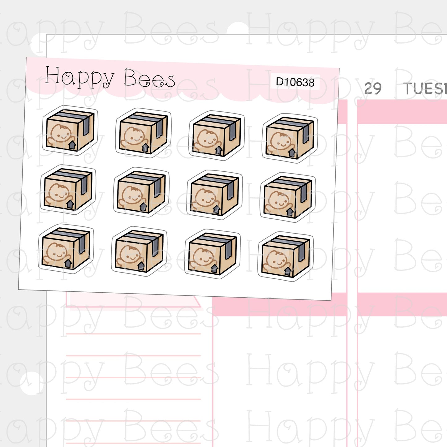 Parcel Doodles - Cute Happy Mail Planner Stickers D10638