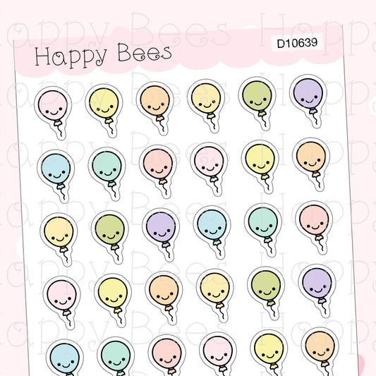 Balloon Doodles - Cute Celebration Functional Planner Stickers D10639