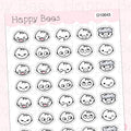 Mood Doodles Vol. 3 - Cute Emotions Head Planner Stickers D10645