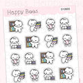 Library Day Doodles - Cute Reading Books Planner Stickers D10655