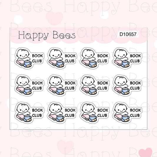 Book Club Doodles - Cute Reading Planner Stickers D10657
