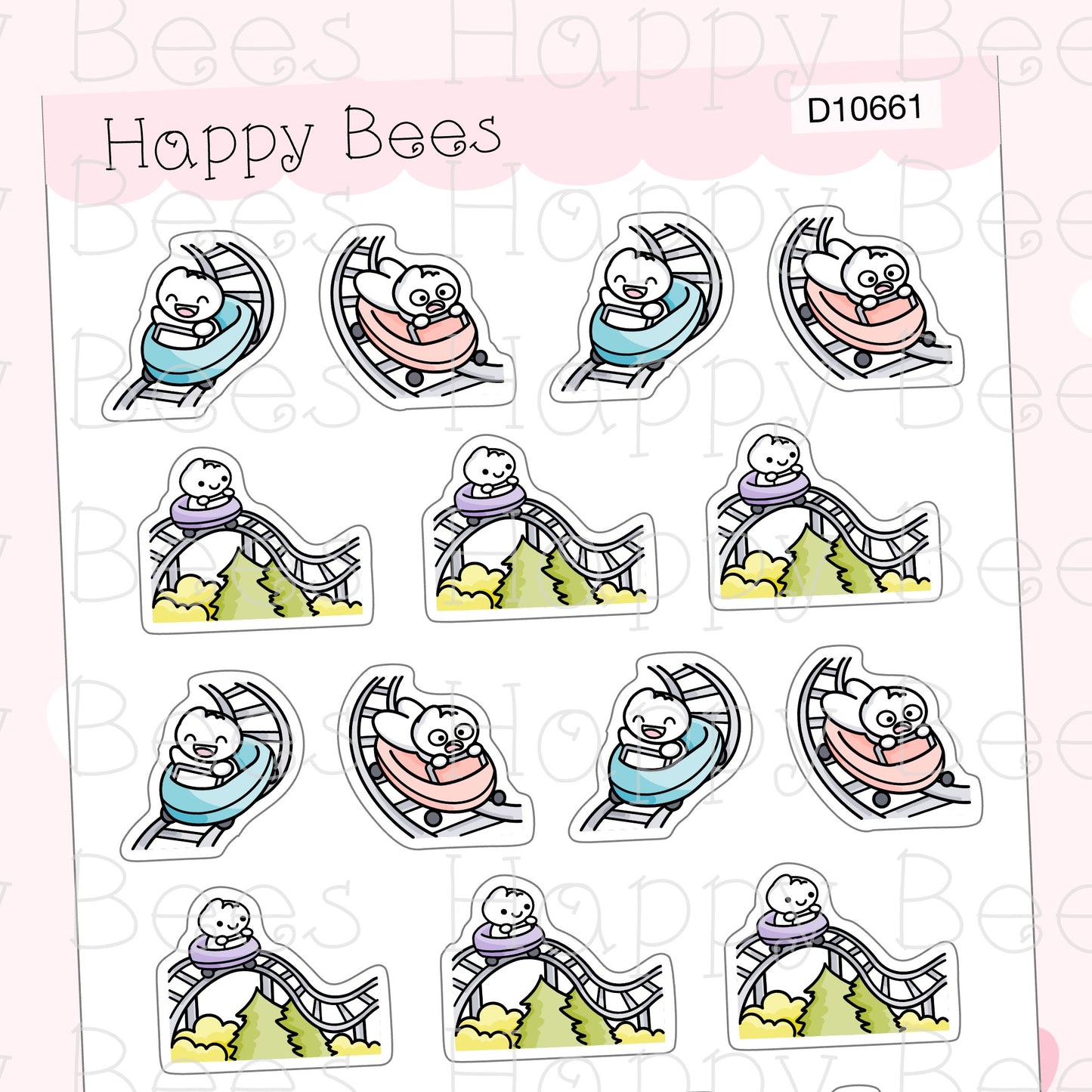 Emotional Rollercoaster - Cute Doodles Self Care Planner Stickers D10661