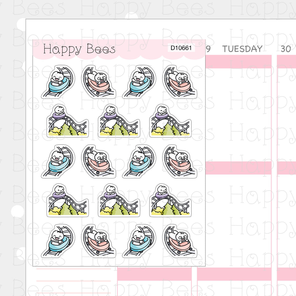 Emotional Rollercoaster - Cute Doodles Self Care Planner Stickers D10661