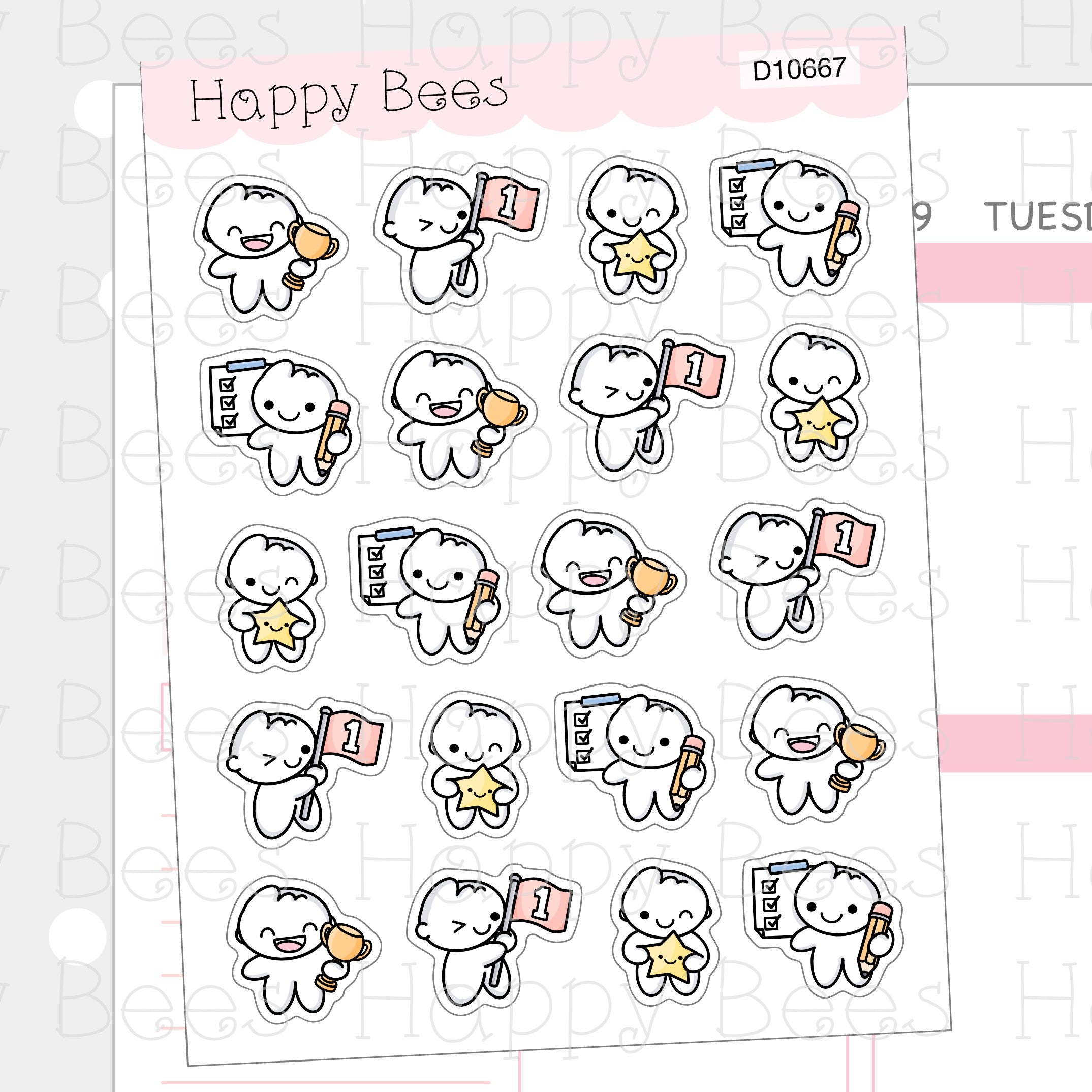 Accomplishment - Cute Doodles Self Care Planner Stickers D10667