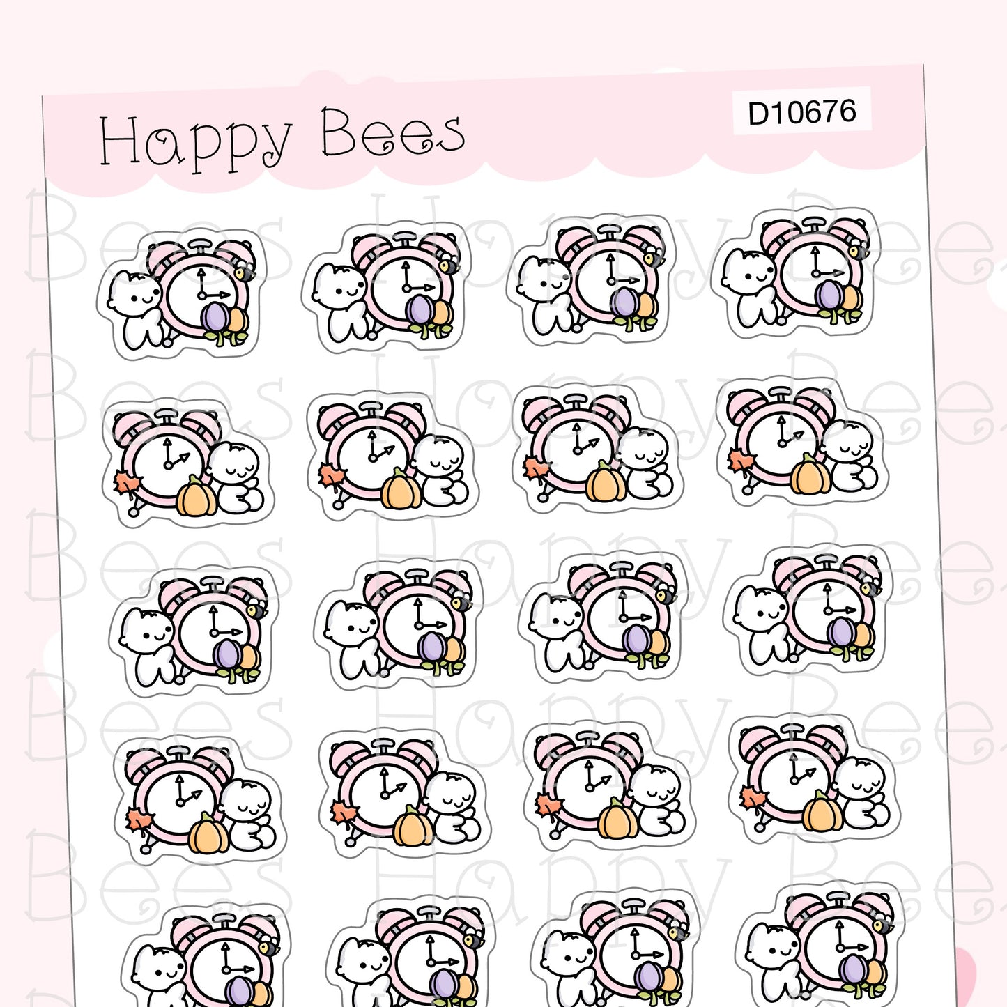 Spring Forward & Fall Back - Cute Doodles Functional Planner Stickers D10676