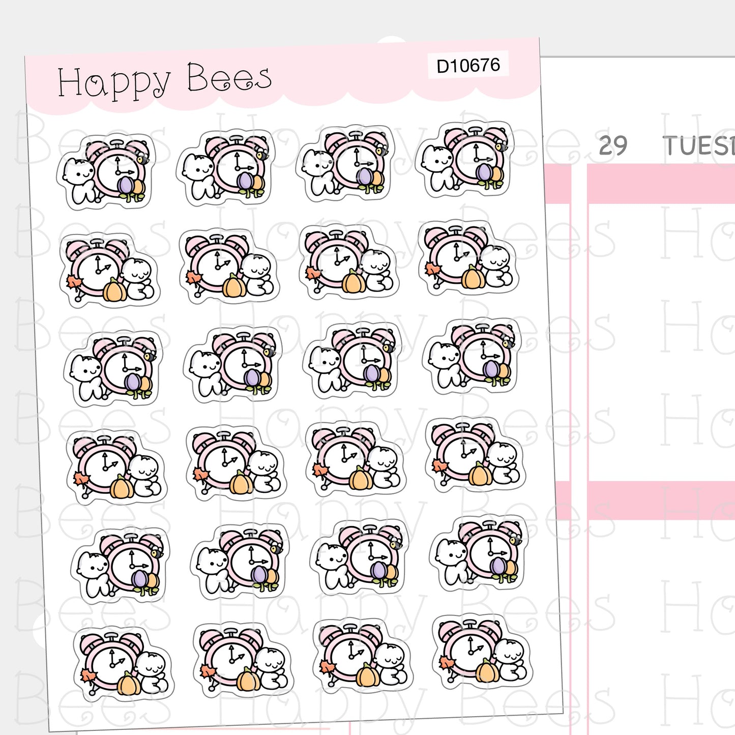 Spring Forward & Fall Back - Cute Doodles Functional Planner Stickers D10676
