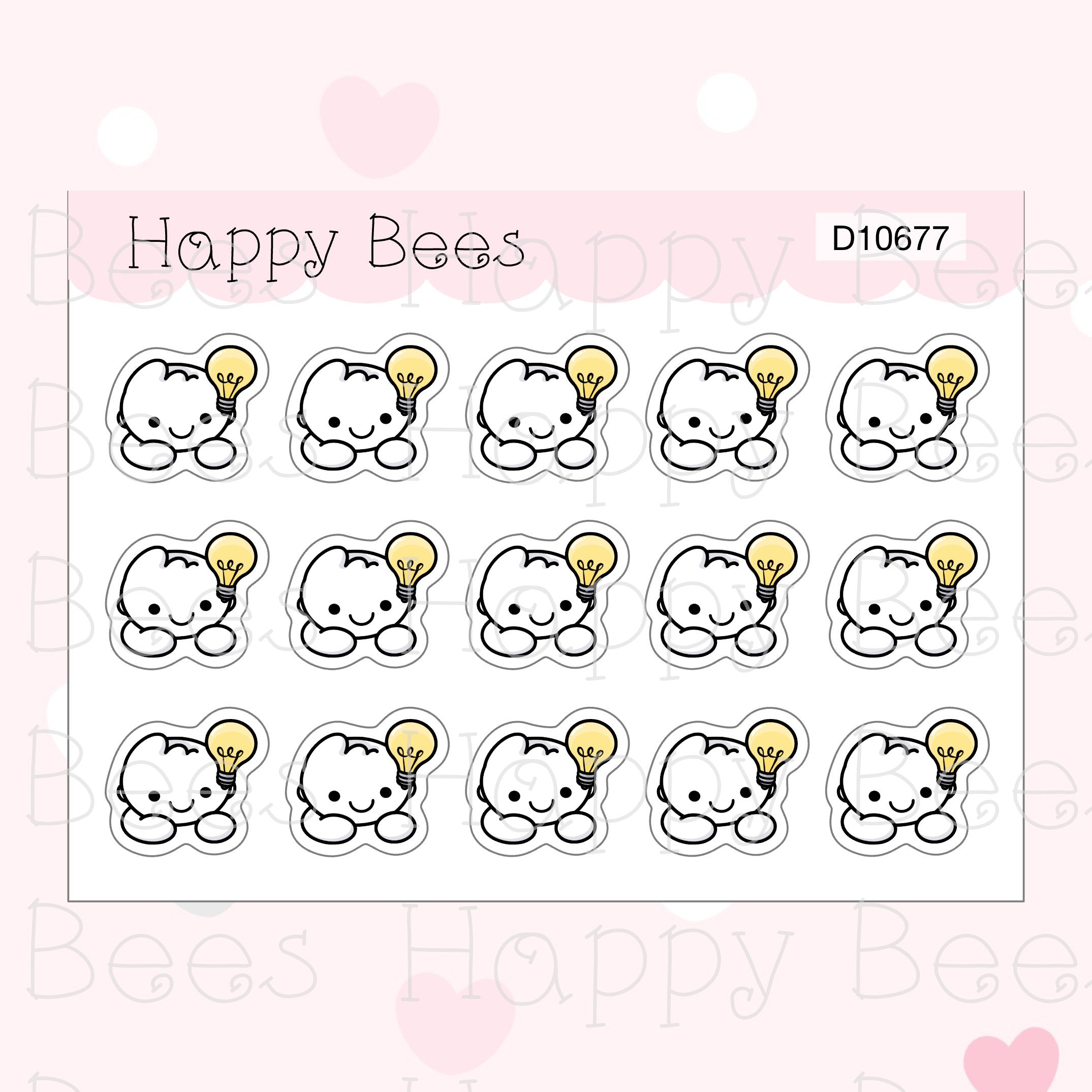 Positive Thought Doodles - Cute Emotion Planner Stickers D10677