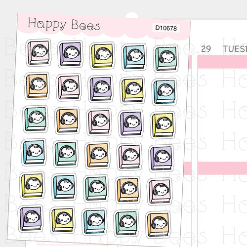 Audiobook Doodles - Cute Reading Planner Stickers D10678