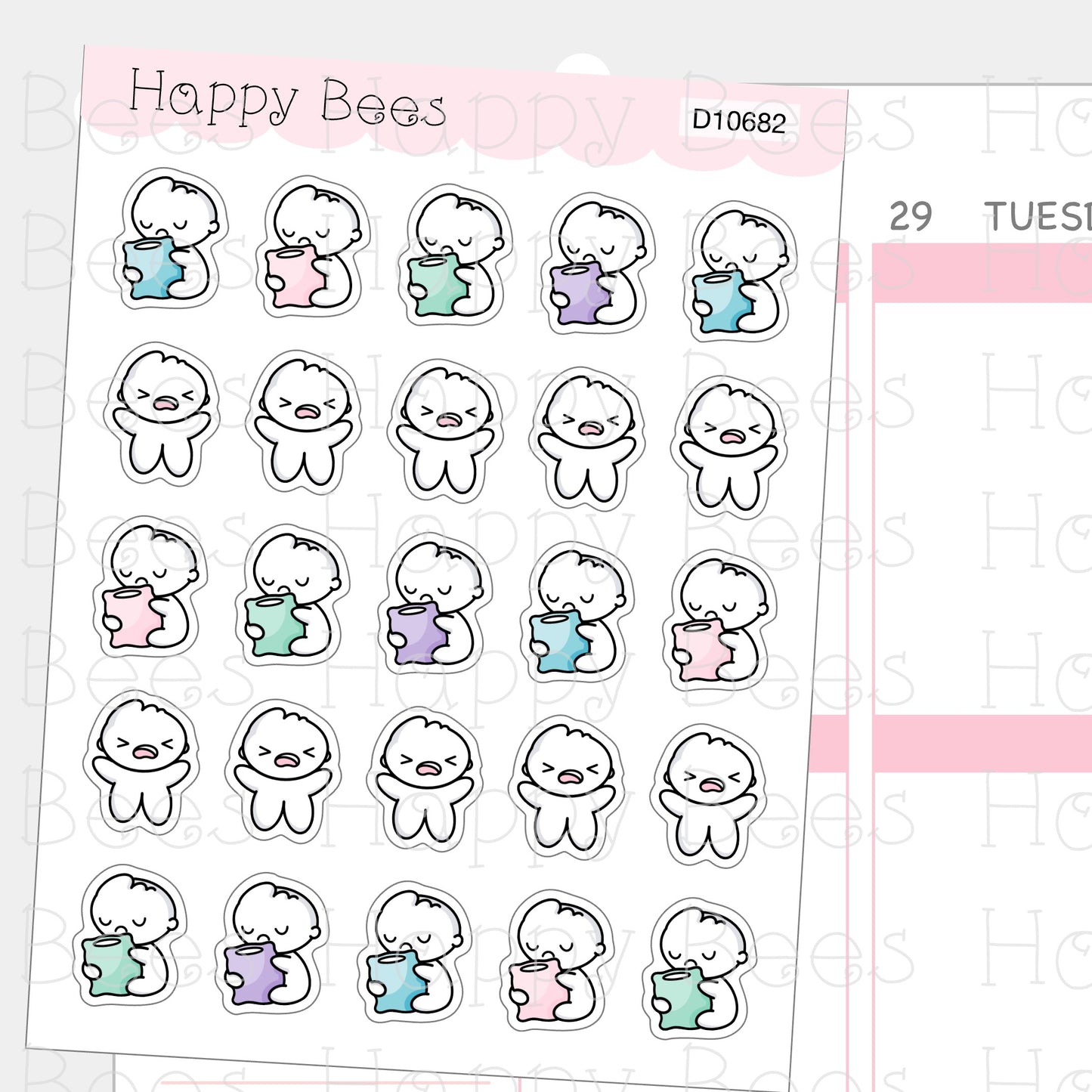 Bad Days - Cute Doodles Self Care Planner Stickers D10682