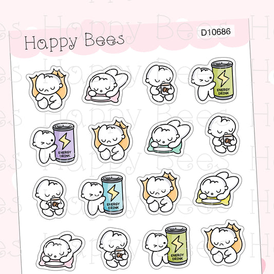 Burnout Doodles - Cute Sleepy Work Planner Stickers D10686