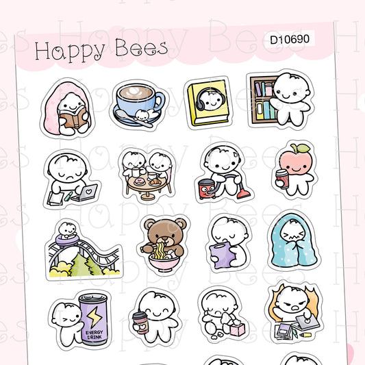 2 Year Anniversary Sampler - Cute Doodles Journal Planner Stickers D10690