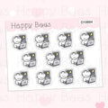 Working Late Doodles - Cute Mental Health Planner Stickers D10694