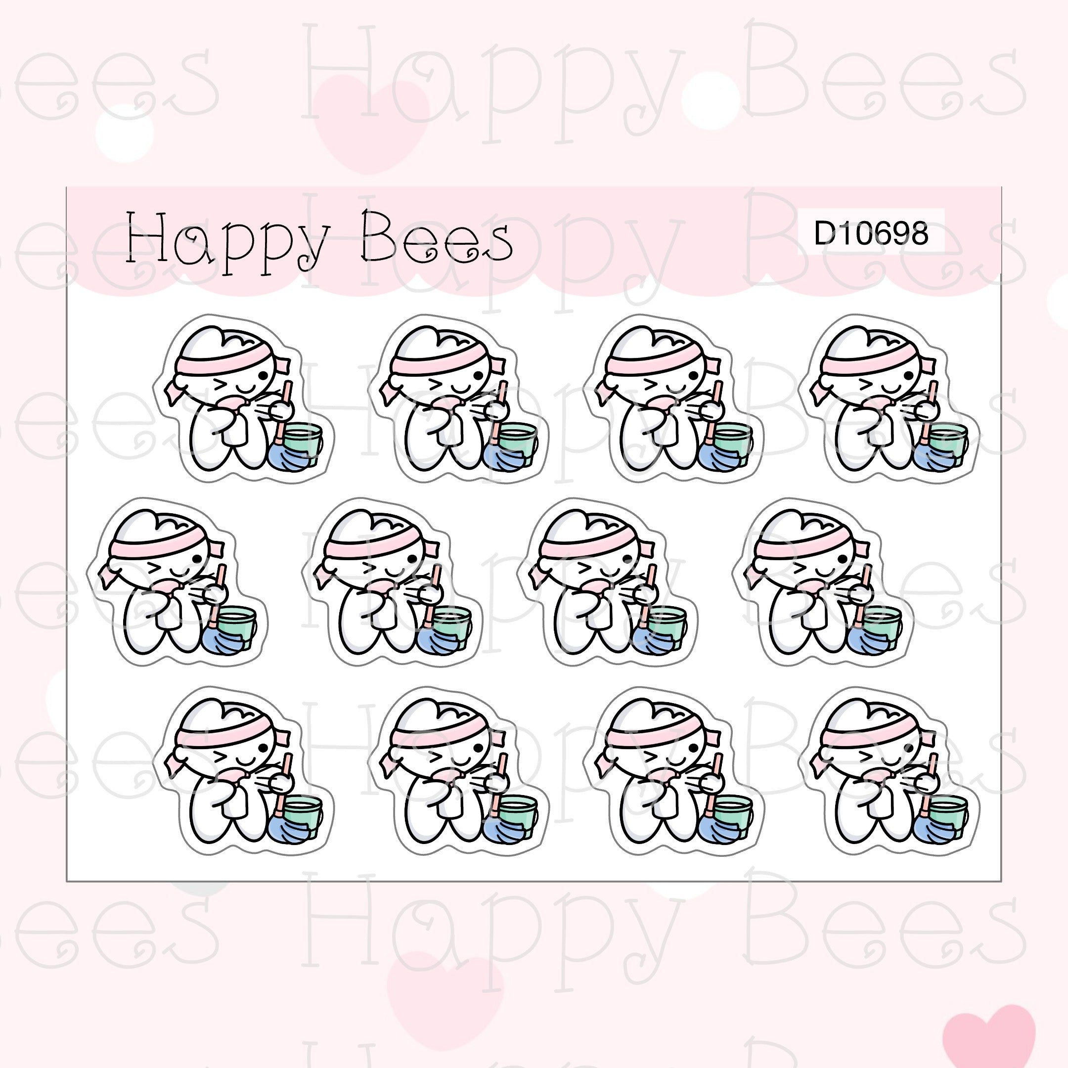 Deep Cleaning Doodles - Cute Chores Housework Planner Stickers D10698