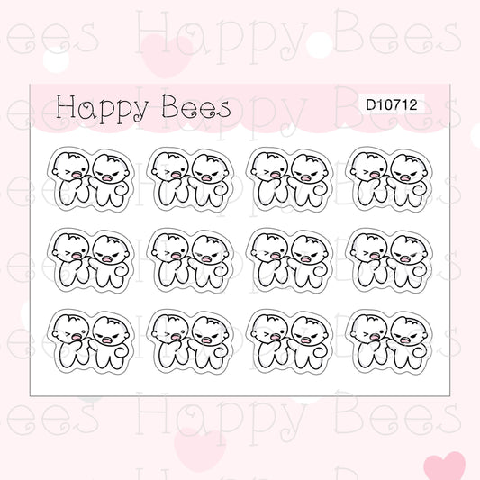 Arguing Doodles - Cute Frustrated Angry Mood Planner Stickers D10712