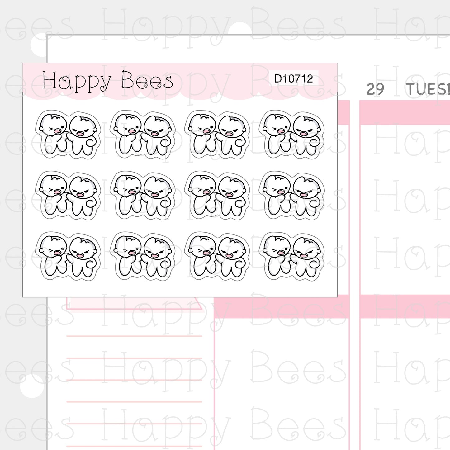 Arguing Doodles - Cute Frustrated Angry Mood Planner Stickers D10712