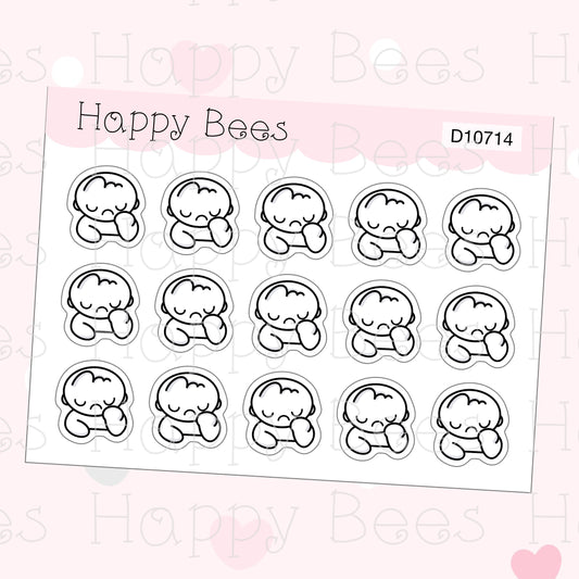 Fed Up Doodles - Cute Annoyed Upset Mood Planner Stickers D10714