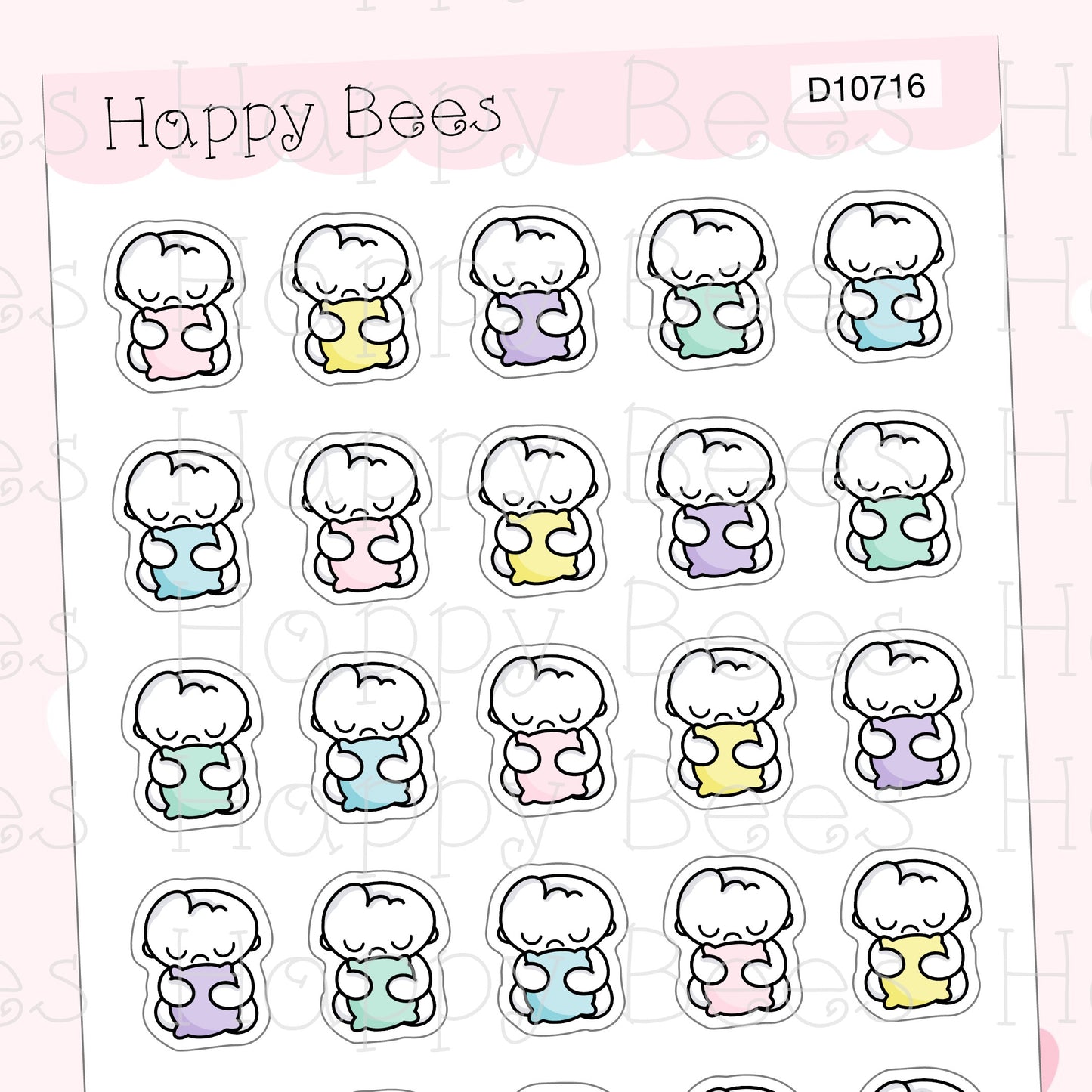 Feeling Fragile Doodles - Cute Weak Sad Mood Emotion Planner Stickers D10716