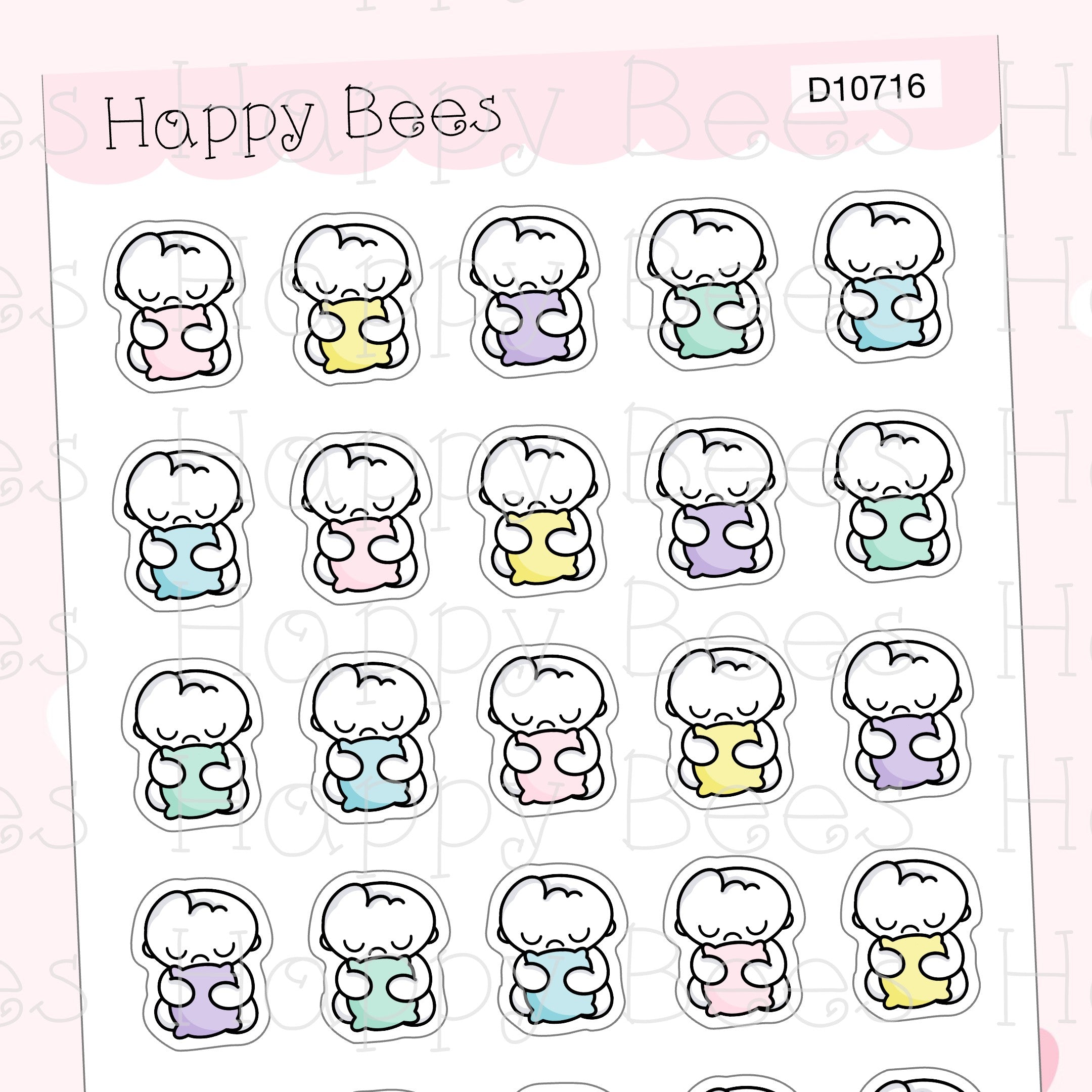 Feeling Fragile Doodles - Cute Weak Sad Mood Emotion Planner Stickers D10716