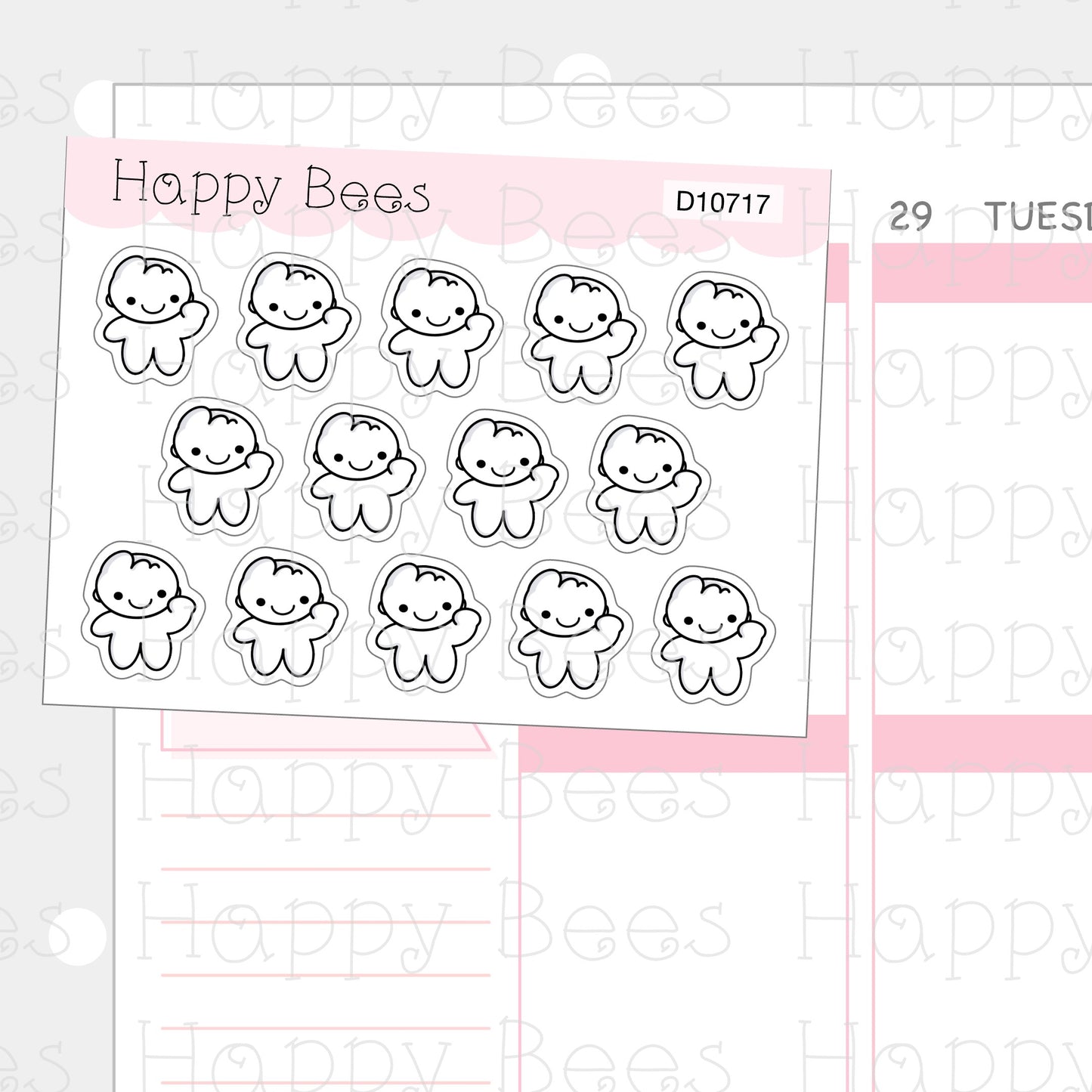 Be Strong Doodles - Cute Emotion Mood Planner Stickers D10717