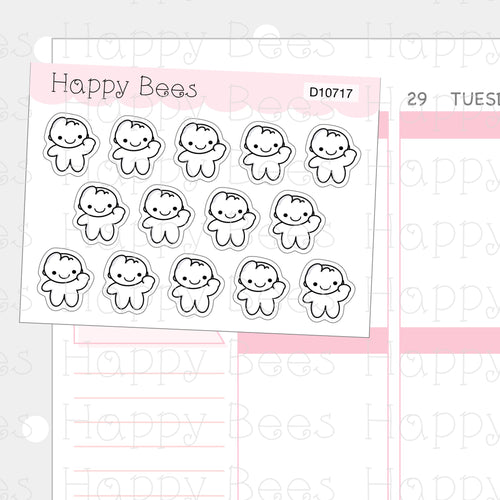 Be Strong Doodles - Cute Emotion Mood Planner Stickers D10717