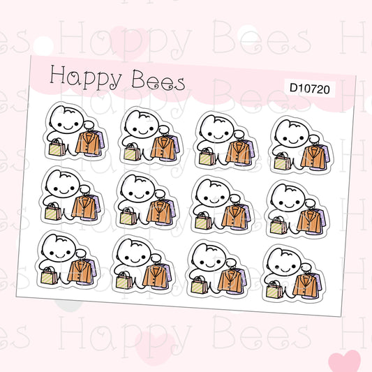 Clothes Shopping Doodles - Cute Journal Planner Stickers D10720