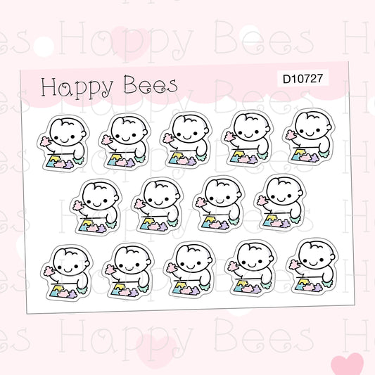 Puzzle Time Doodles - Cute Game Night Planner Stickers D10727