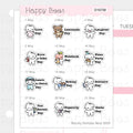 Wacky Holiday Doodles / January to June 2025 - Cute Journal Planner Stickers D10737-739