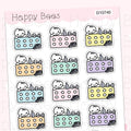 Workout Trackers - Cute Exercise Doodles Planner Stickers D10740