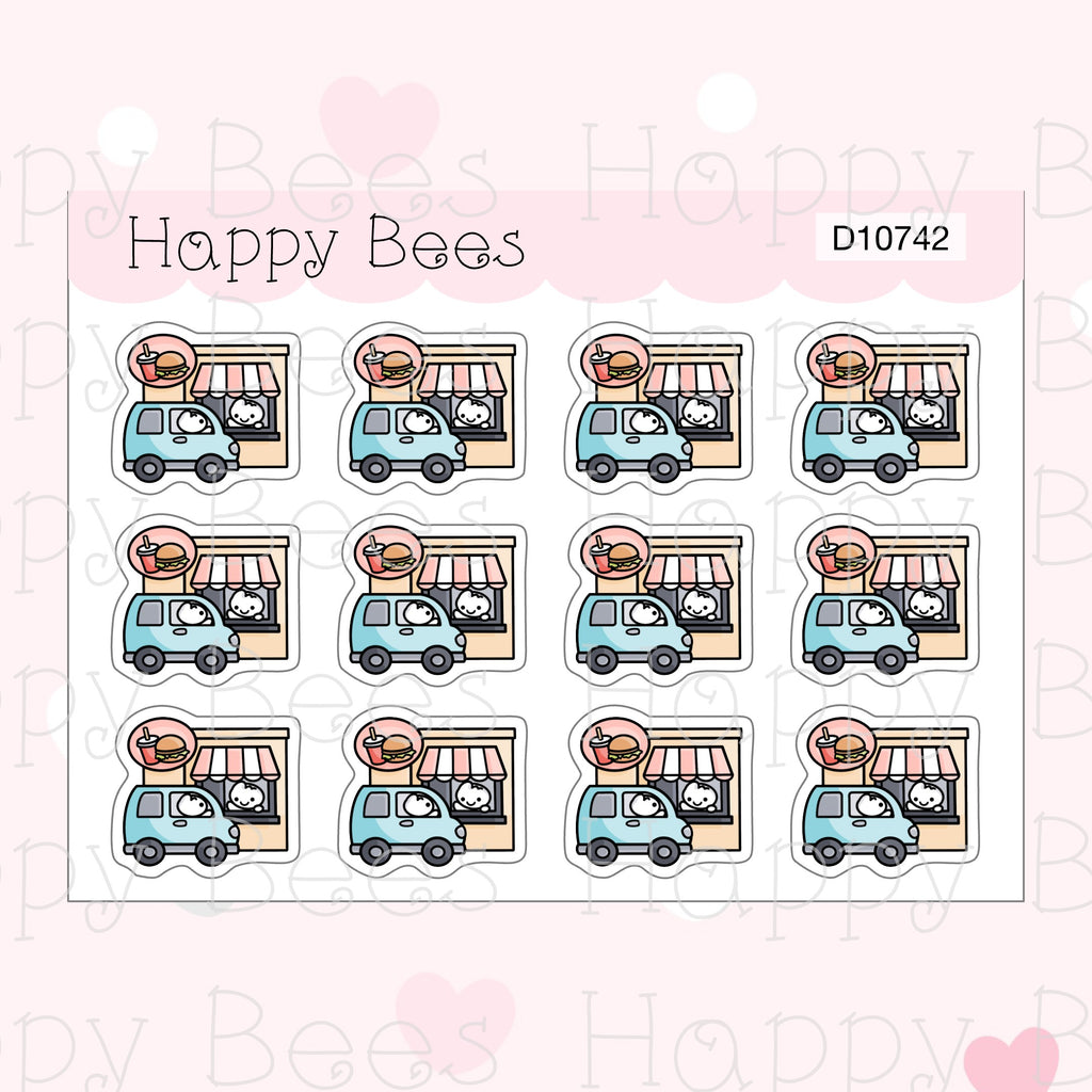 Drive Thru Doodles - Cute Takeaway Food Delivery Planner Stickers D10742