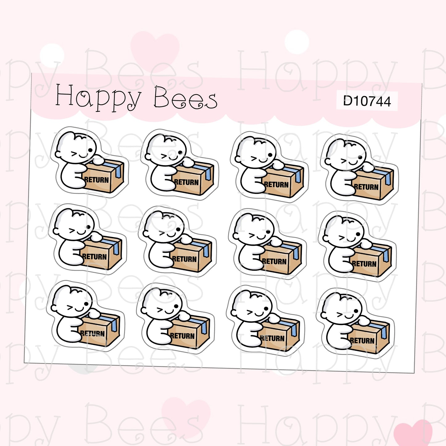 Return Doodles - Cute Delivery Parcel Happy Mail Planner Stickers D10744