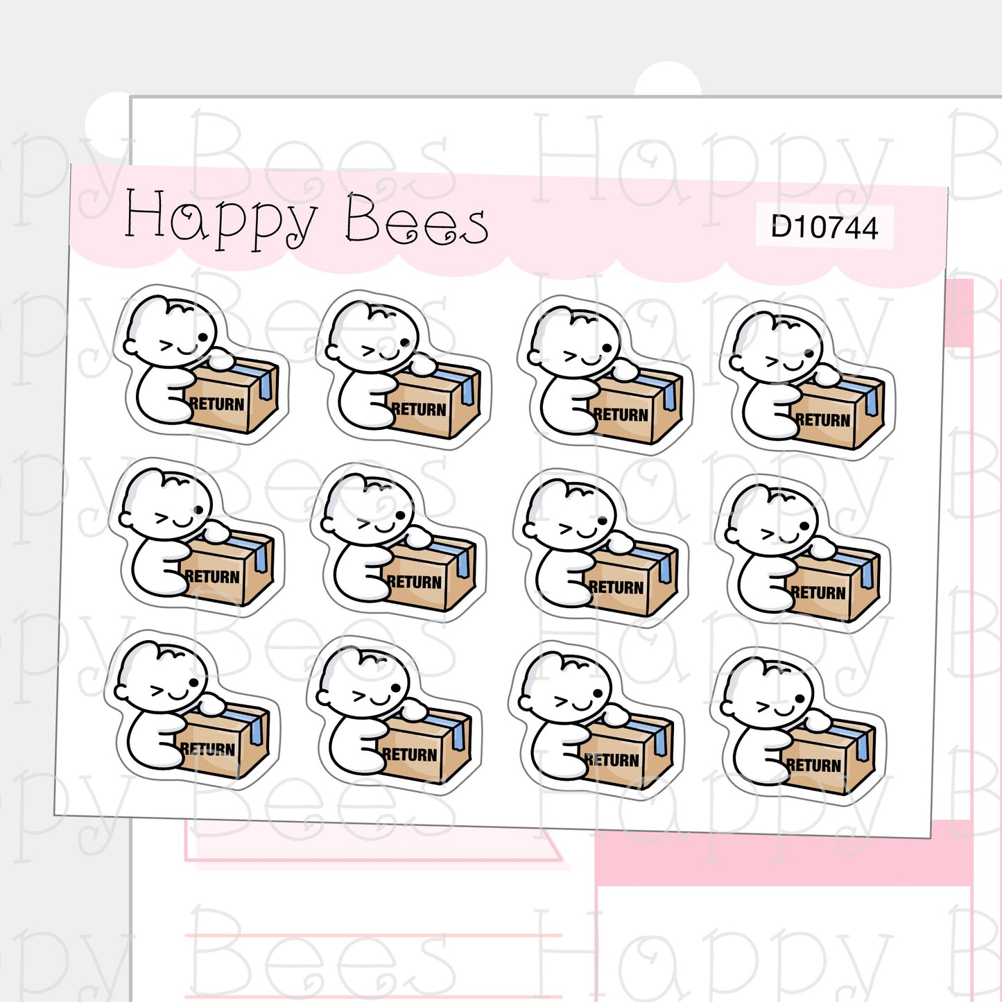 Return Doodles - Cute Delivery Parcel Happy Mail Planner Stickers D10744