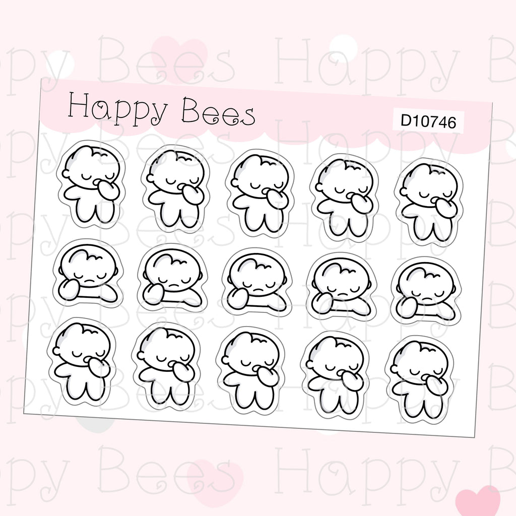 Indifferent Doodles - Cute Unconcerned Cold Mood Planner Stickers D10746