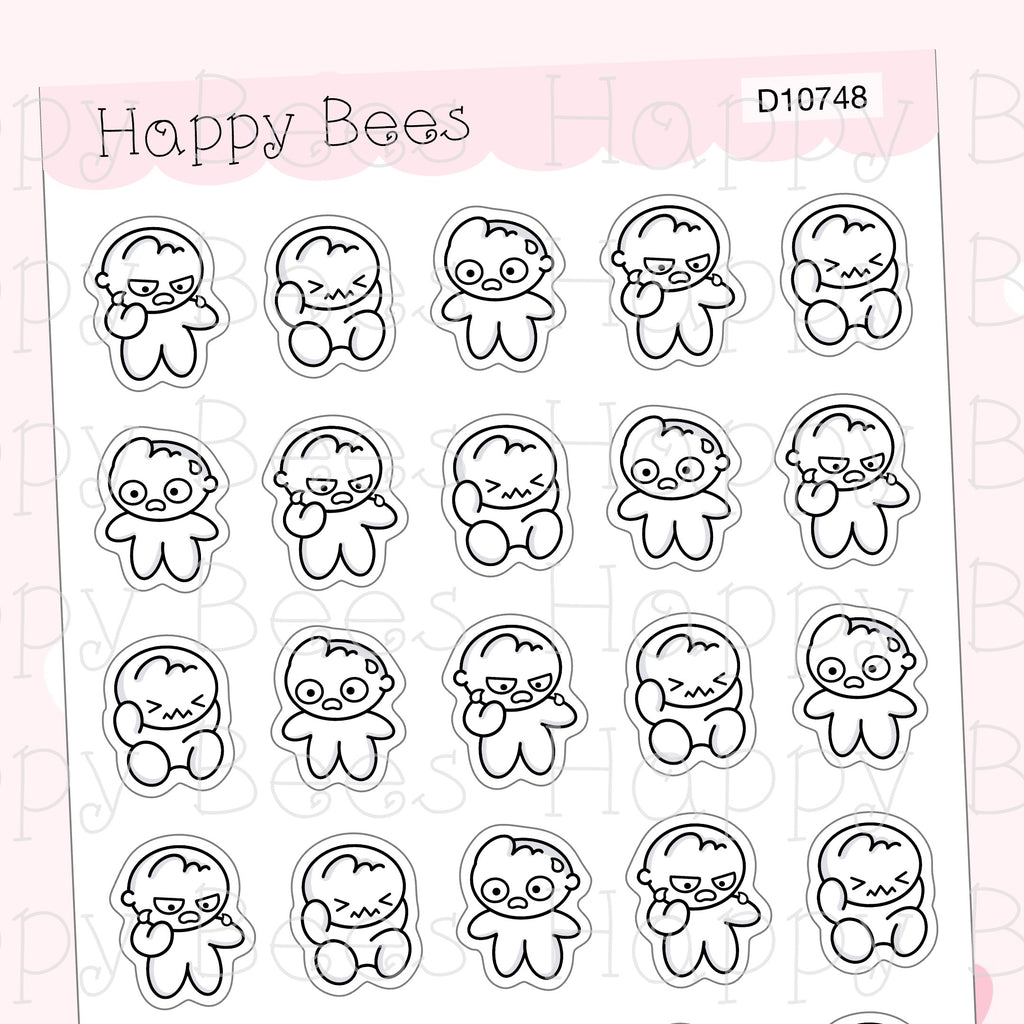Devastated Doodles - Cute Ruin Mood Self Care Planner Stickers D10748