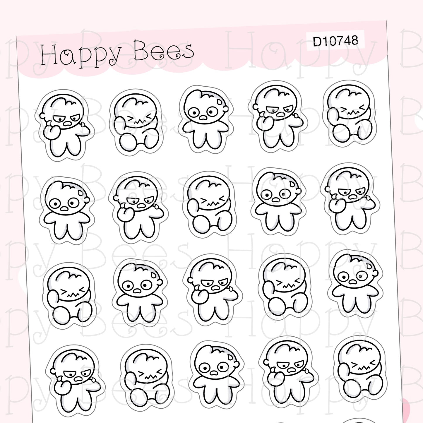 Devastated Doodles - Cute Ruin Mood Self Care Planner Stickers D10748