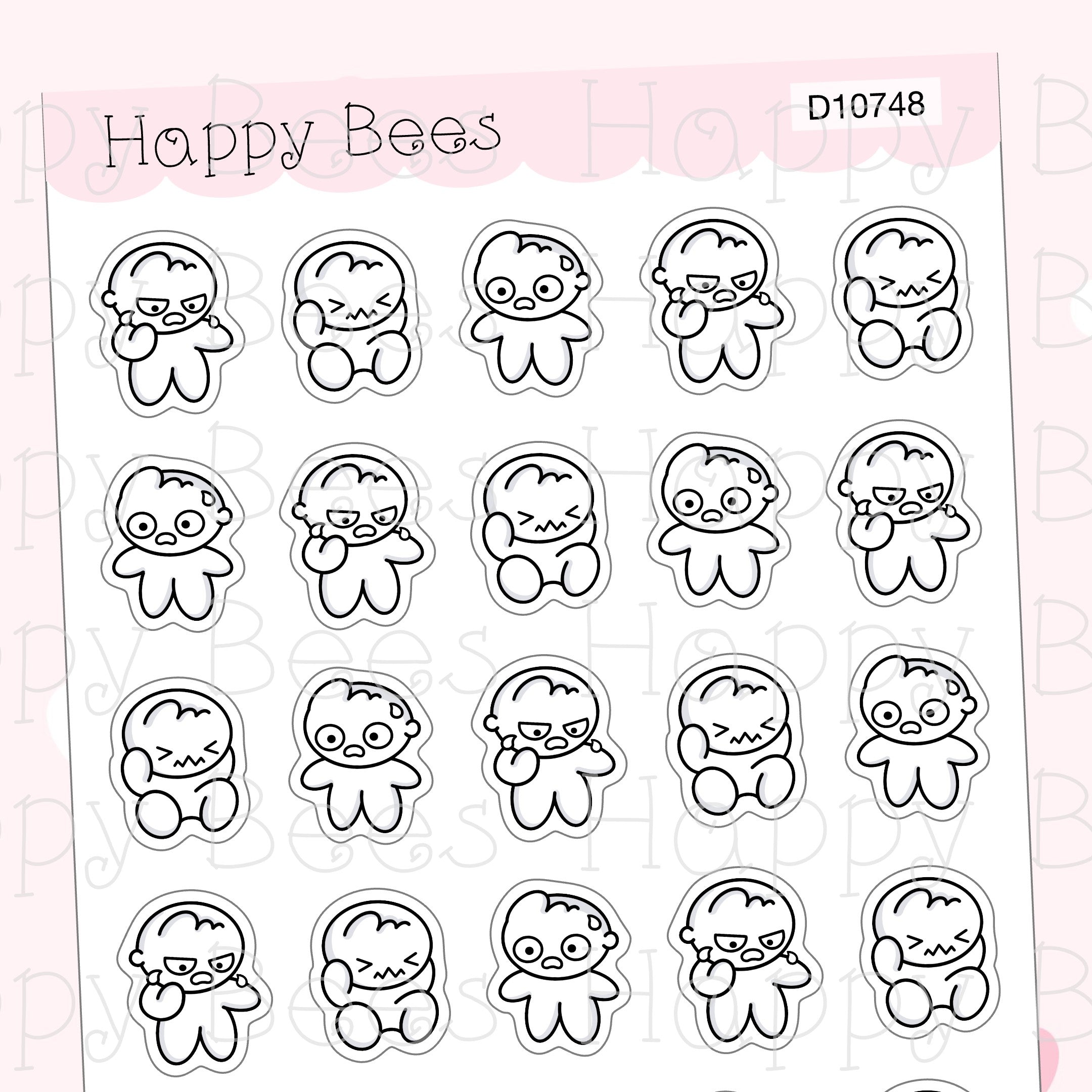 Devastated Doodles - Cute Ruin Mood Self Care Planner Stickers D10748