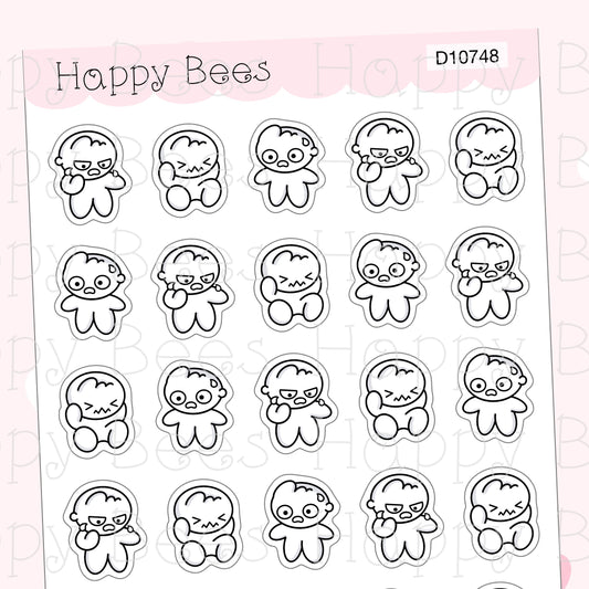 Devastated Doodles - Cute Ruin Mood Self Care Planner Stickers D10748