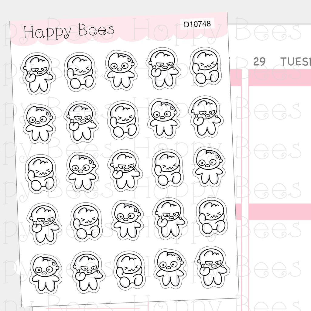Devastated Doodles - Cute Ruin Mood Self Care Planner Stickers D10748