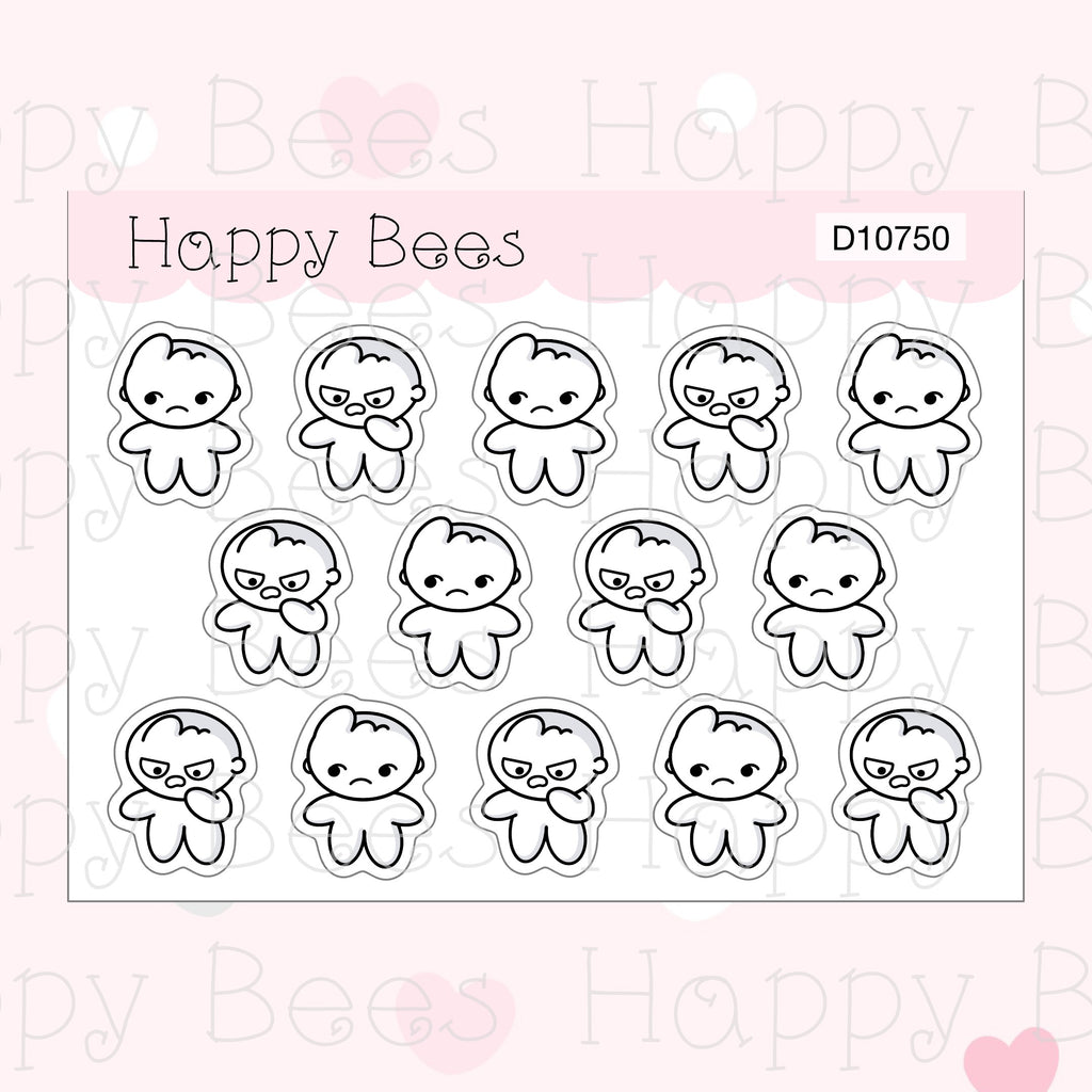 Ugh Doodles - Cute Disgust Horror Mood Planner Stickers D10750