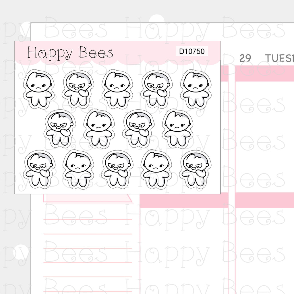 Ugh Doodles - Cute Disgust Horror Mood Planner Stickers D10750