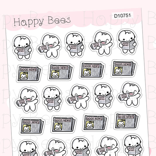Good News Doodles - Cute Positive Mood Self Care Planner Stickers D10751