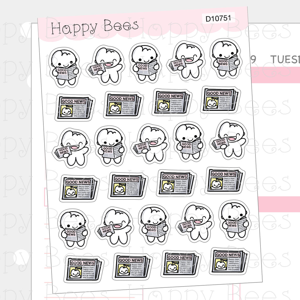 Good News Doodles - Cute Positive Mood Self Care Planner Stickers D10751