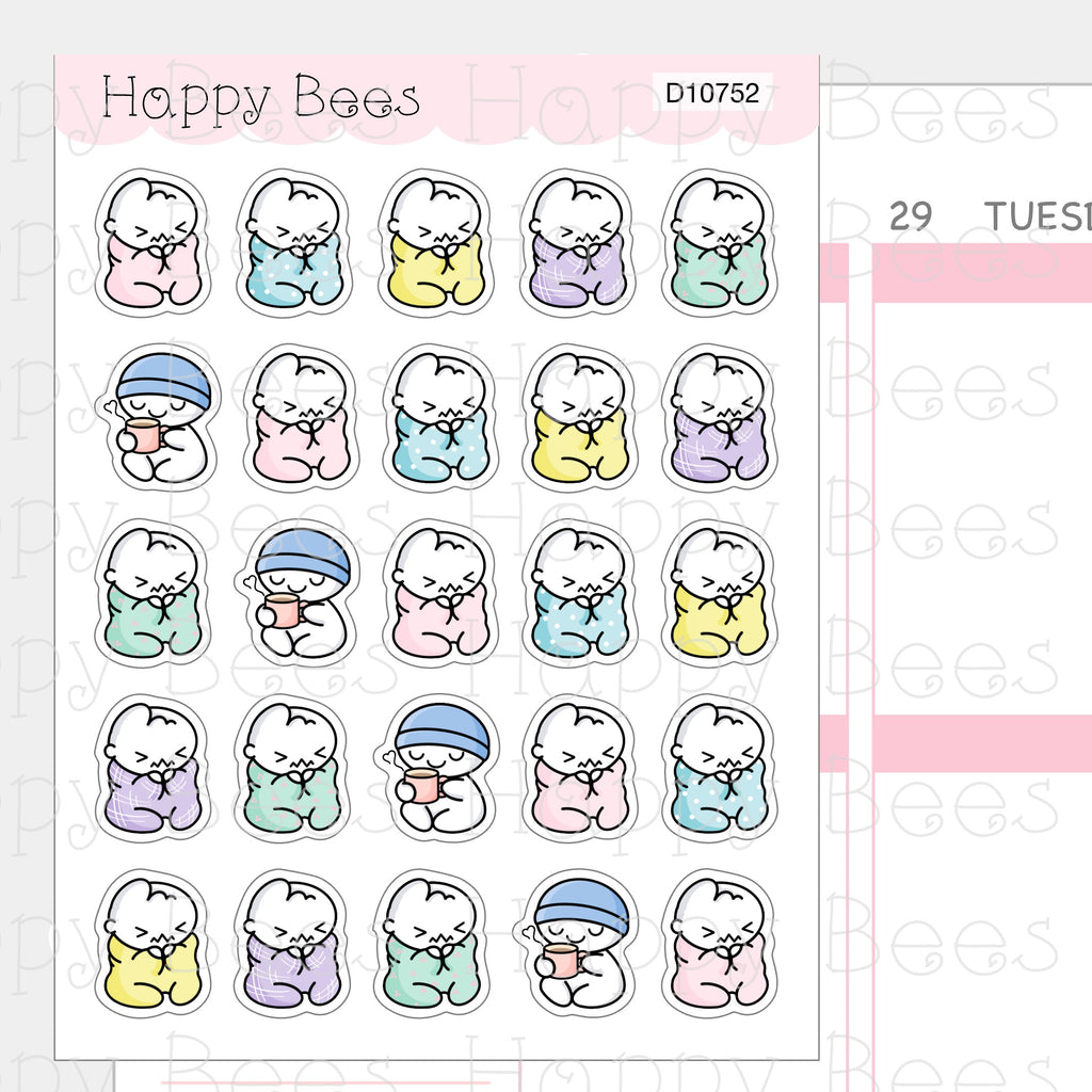 It's so Cold Doodles - Cute Weather Fall Winter Planner Stickers D10752