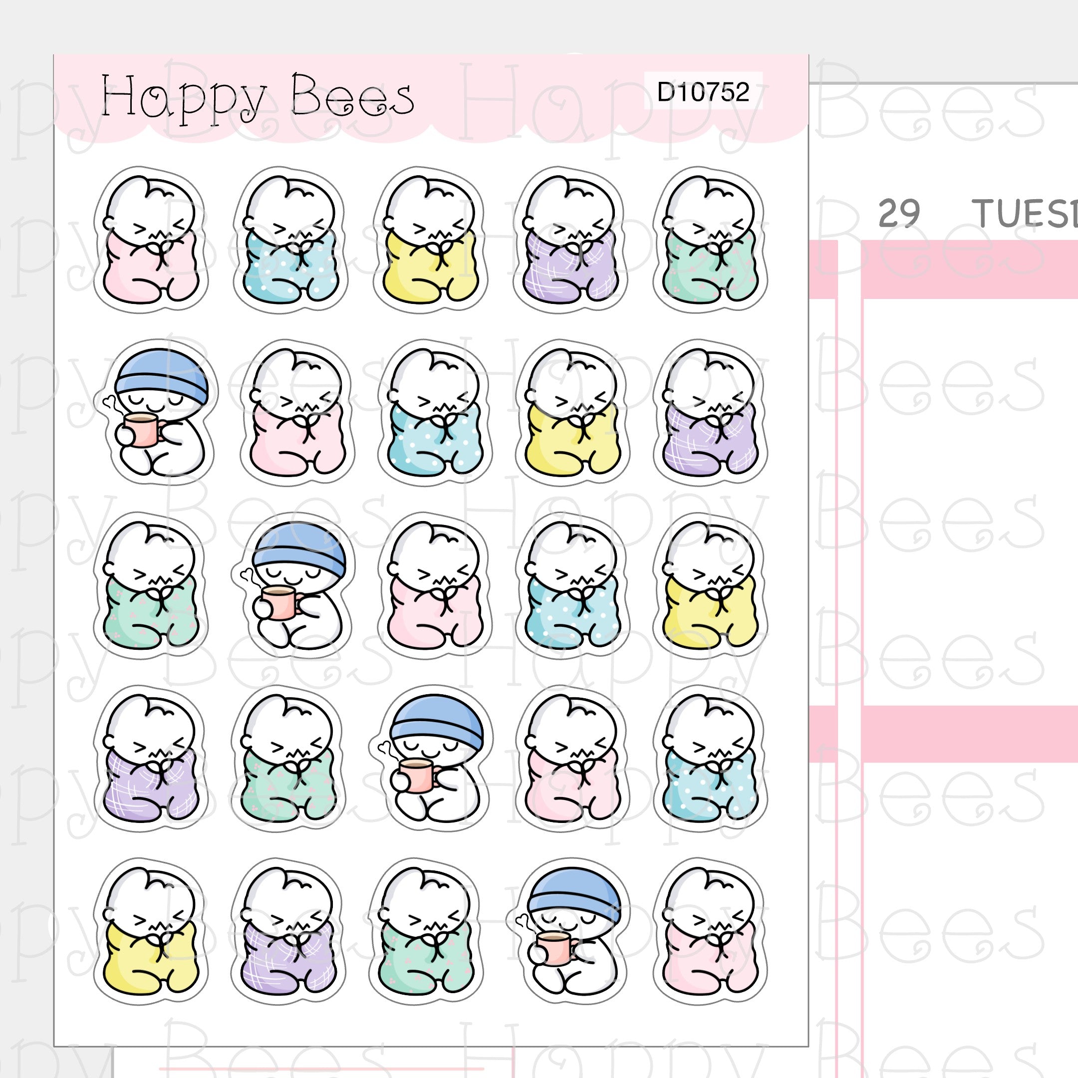 It's so Cold Doodles - Cute Weather Fall Winter Planner Stickers D10752