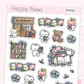 Bookstore Deco Sheet - Cute Doodles Reading Books Journal Planner Stickers D10753